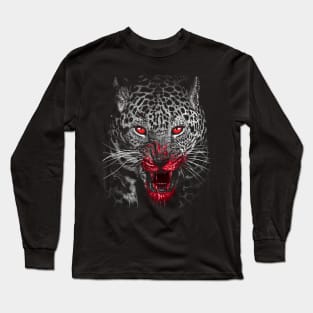 Predatory leopard full of blood Long Sleeve T-Shirt